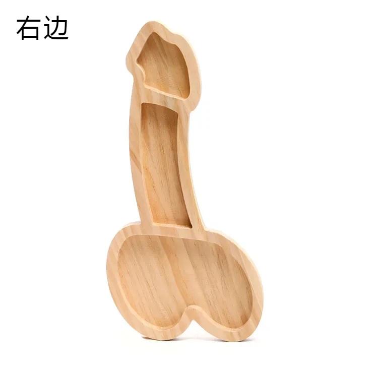 Lustiges Penisform-Brett Neuheit Käsebrett Einzigartiges Holztablett Snack Getränke Serviertablett Charcuterie Partyplatte 24/40cm