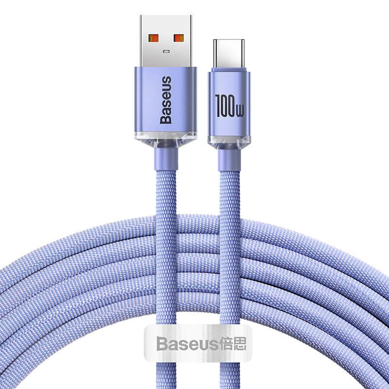Cable Baseus  Baseus Crystal Shine Series Cable USB Cable for Fast Charging and Data Transfer USB Type A - USB Type C 100W 2m Purple (CAJY000505)
