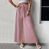Womens Pants High Waist Wide Leg Trousers with Self Tie Belt Casual Loose Fit Pants for Women Office Wear Stylish Design