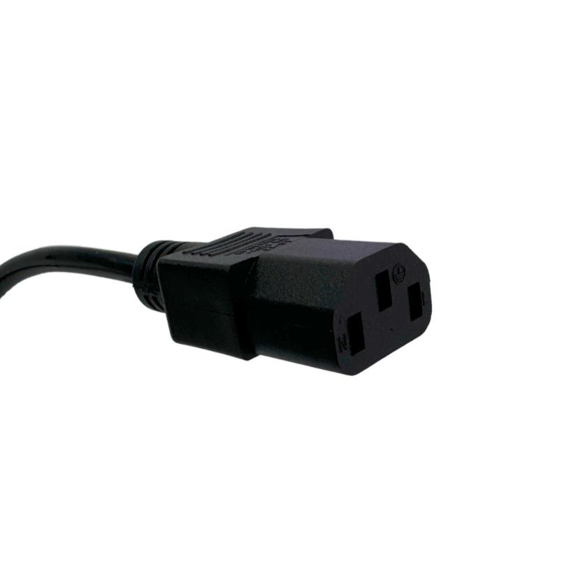 Black 2m ETL Cloverleaf Power Cord, 18AWG, US 3-Prong to C13.