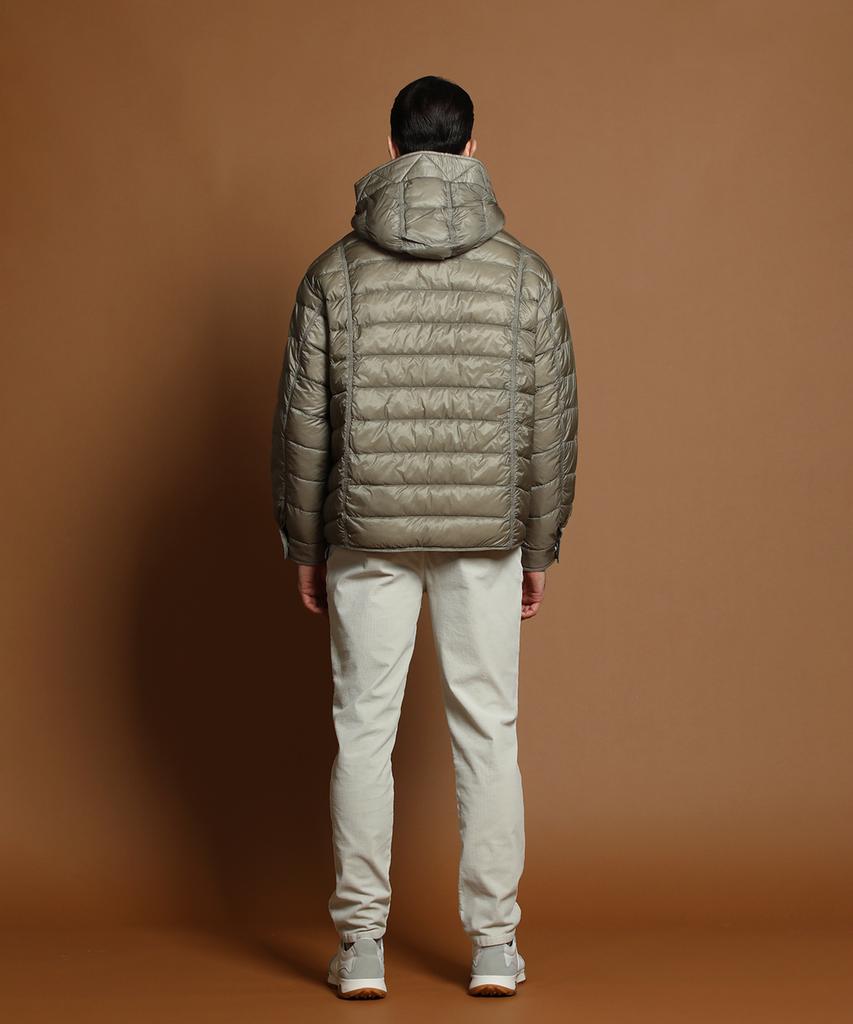 Panicale Green Lightweight Duck Down Hooded Jacket