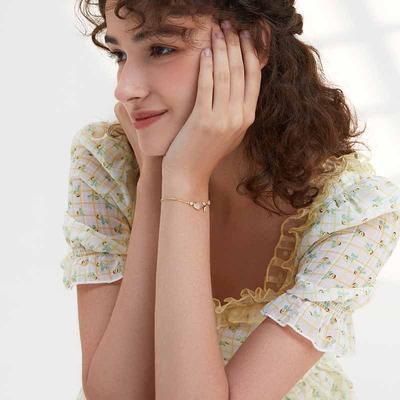 Pulsera de Tulipán Ajustable de 17KM para Moda Femenina con Diseño de Nicho, Pulsera de Circonita para Cumpleaños de Novias y Regalos de Navidad