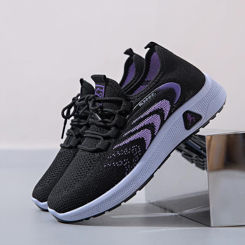 

Spring new cloth shoes women s shoes casual single shoes fly-woven breathable comfortable non-slip middle-aged and elderly shoes 40