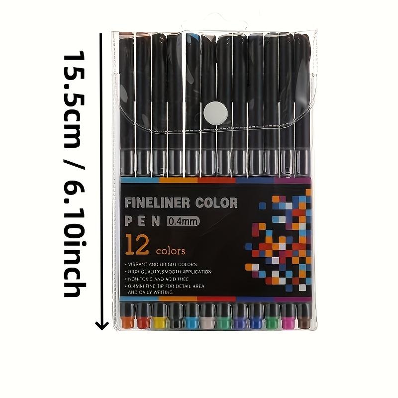 12pcs/set Fineliner Colored Pens Set 0.4mm Fine Point Drawing Painting Sketch Fine Line Art Marker Office School Stationery