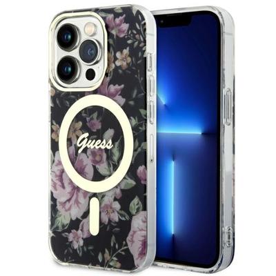 Etui Do iPhone 14 Pro Guess MagSafe Flower Czarne