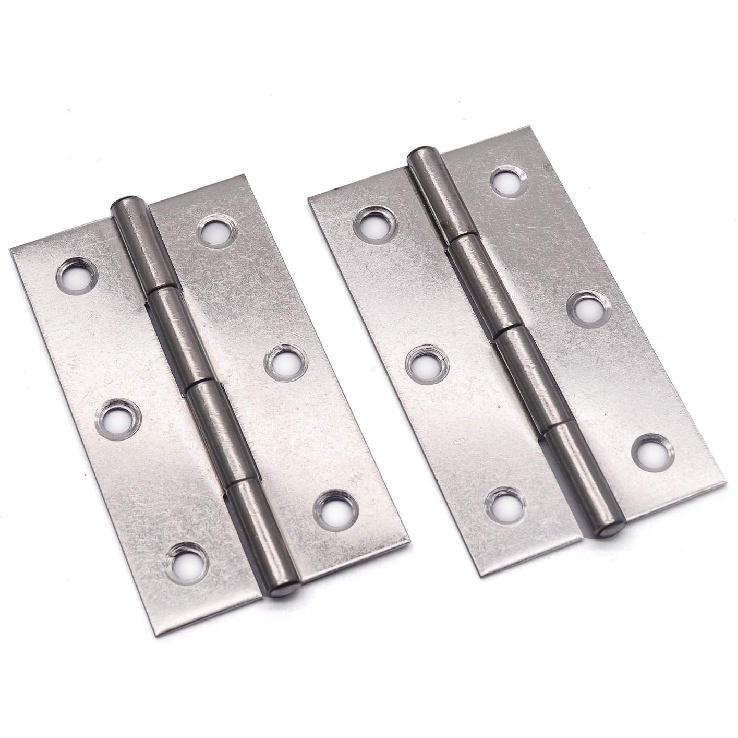 Mcredy Garage Door Hinge 2.7" Silver Stainless Steel Kitchen Cabinet Hinges Box Hinges with Screws for Living Room Bedroom Office, 2-Pack