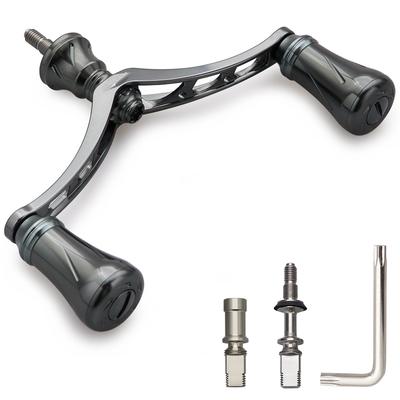 HEIGHTEN Reel Handle 80mm 95mm 98mm with 20mm Knob for Shimano Daiwa Spinning Reels Pillar Series Dark Gray 22STELLA 23AIRITY 1071