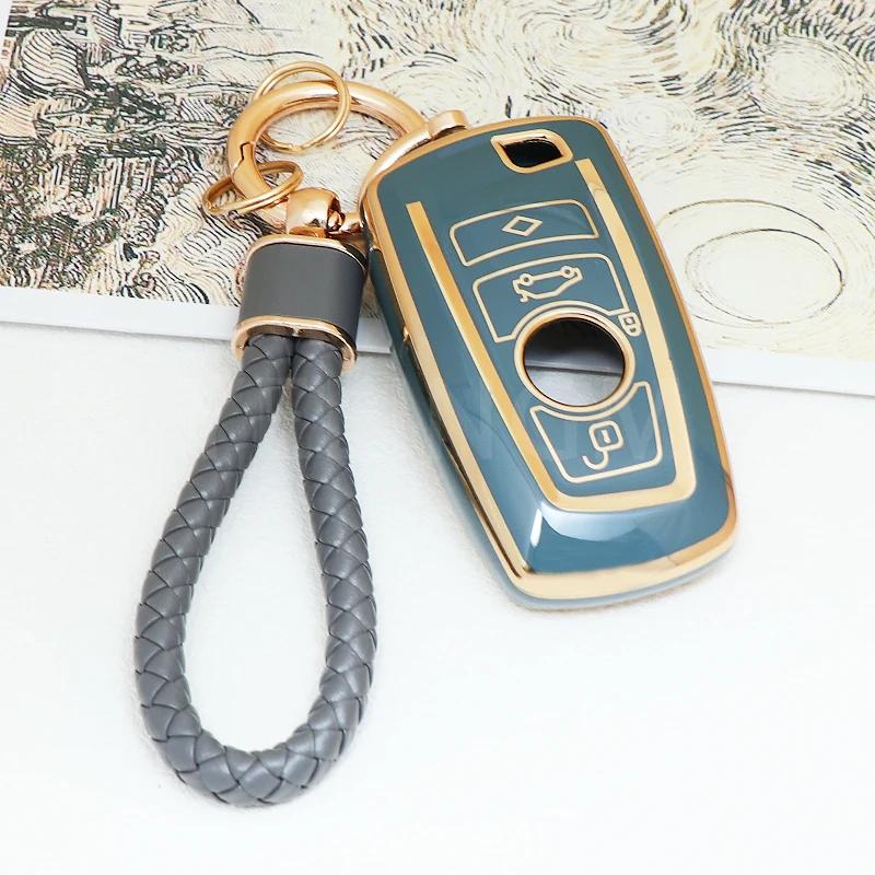NEW Fashion TPU Car Key Case Cover for BMW 1 2 3 4 5 6 7 Series X3 X4 4 Buttons Auto Remote Shell Protect Accessaries