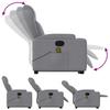 Vidaxl Lift and Massage Armchair, Reclining, Light Gray, Fabric