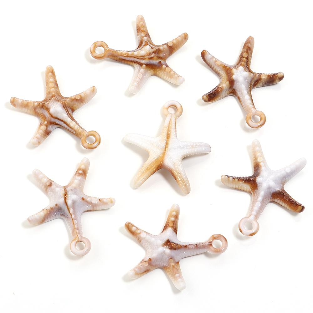 10-100pcs Natural Shell Acrylic Beads Ocean Light Brown  Seashell Pendants For Jewelry Making DIY Bracelets Keychain Accessories