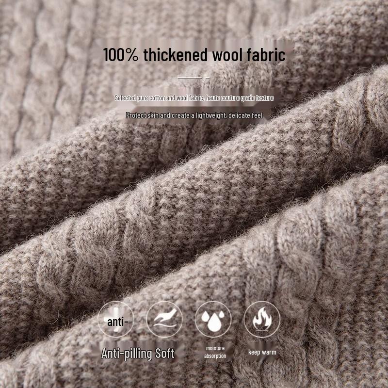 Hengyuanxiang Men's 10A Antibacterial 100% Wool Thick Sweater