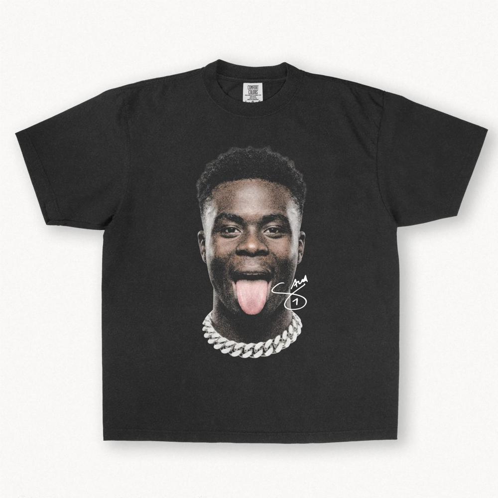 Bukayo Saka Graphic Tee – Football Autographed Streetwear Shirt – Premium Cotton Unisex T-shirt 4XL