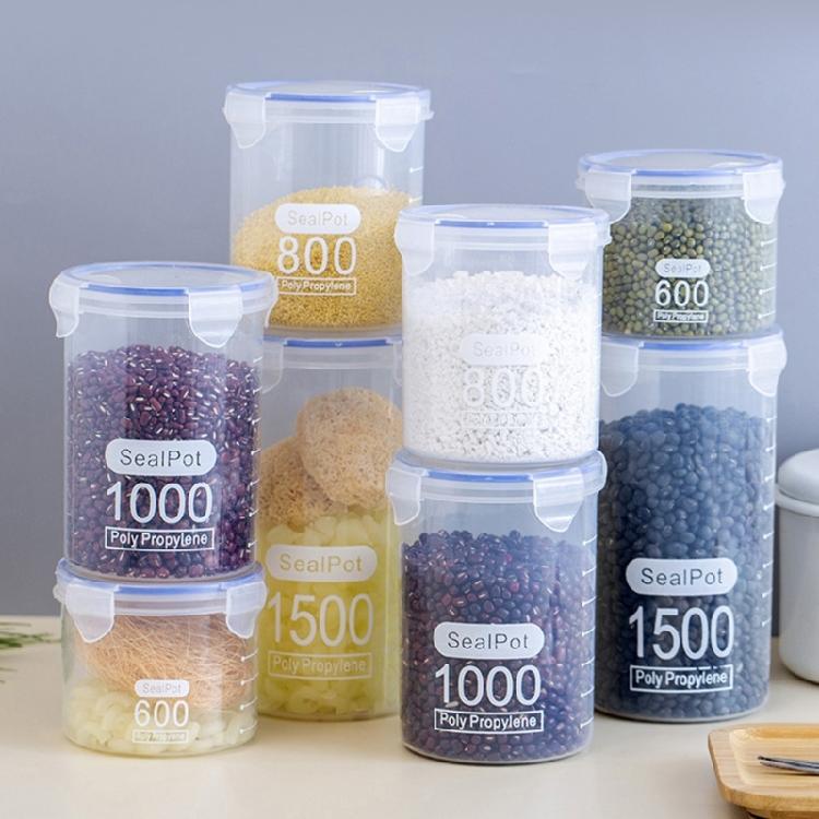 Multipurpose Plastic Food Canisters For Rice Nut Spices Transparent Seal Tight Containers for Office Home Use