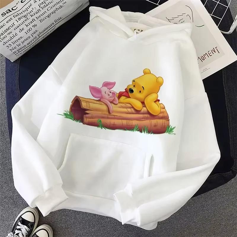 Disney Winnie The Pooh Anime Printed Hoodie Autumn Women's Long Sleeve Harajuku Top Y2k Men's Sweatshirt Streetwear Pullover