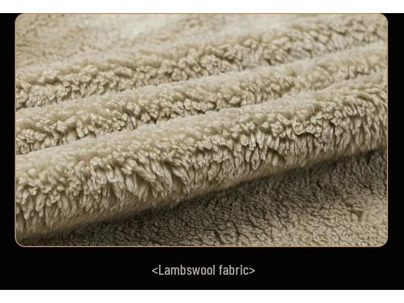 Men's Hooded Lambswool Jacket, Plus Velvet Thick, Casual Pure Color, Autumn/Winter Style with Zipper