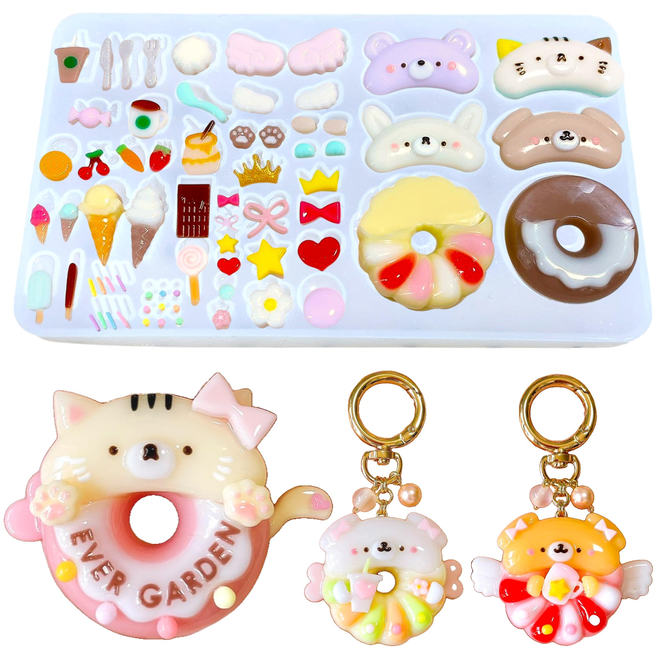 

Оригинальные формы, созданные в сотрудничестве с популярной смолой. Включает 42 декоративные силиконовые формы для пончиков с животными для изготовления миниатюрной смолы и ручной работы