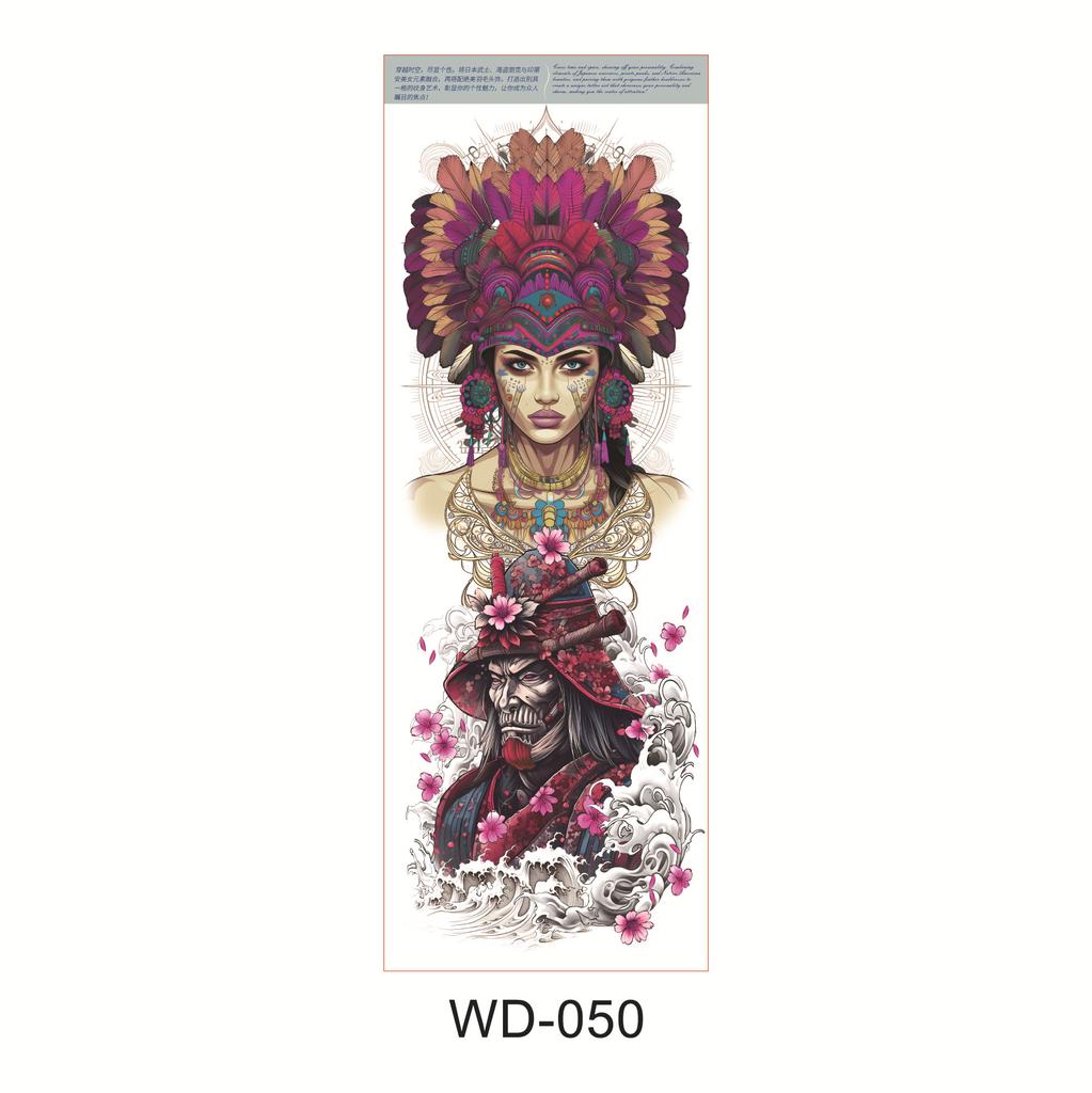 1pc Large Temporary Tattoos for Women Leg Tattoo Sexy Body Painting Cat Wolf Fox Anime Skull Fake Tattoo Stickers Water Transfer