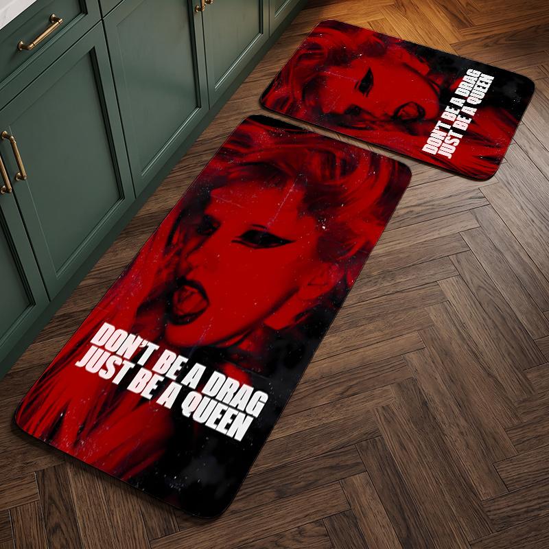 Lady Gaga (23) Flannel Kitchen Mat Soft Anti-Slip Kitchen Floor Runner Rug Kitchen Rug for Home Kitchen Decor
