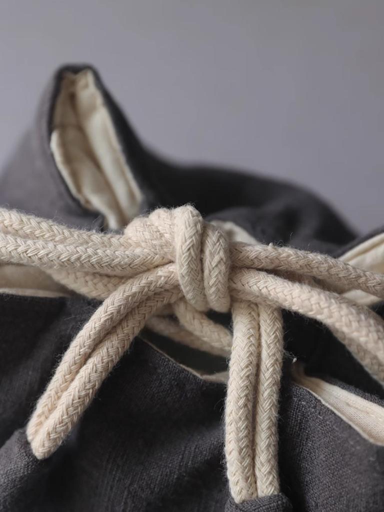 Thickened Storage Bag Solid Color Portable Travel Tea Set Teapot One Pot Two Cups Organzier Large Drawstring Cloth Bag