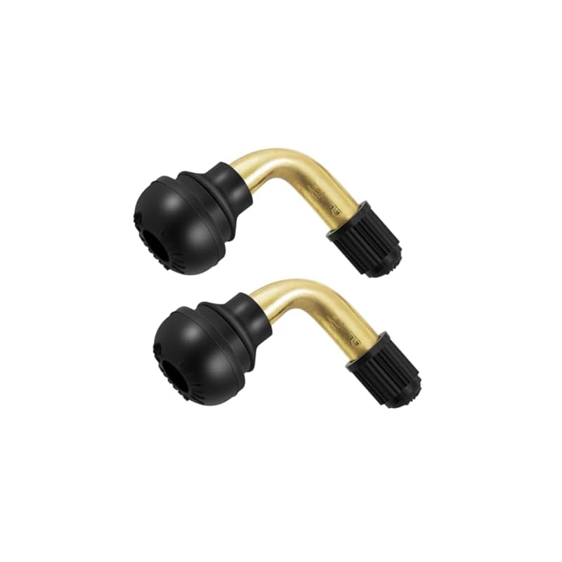Motorcycle Air Valve Set (2 pieces) L-shaped Rubber Tubeless Valve, Snap-in Type PVR-70, for Scooters, Motorcycles, and Small Wheel Bikes. Durable