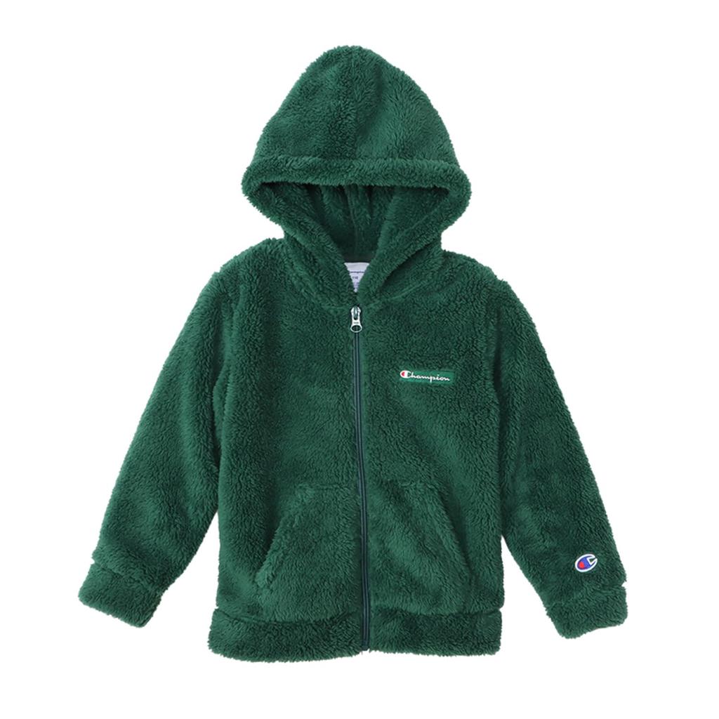 Champion Long Sleeve Script Logo Zip Hooded Kids' Jacket, Basic, CK-Y601-570-120