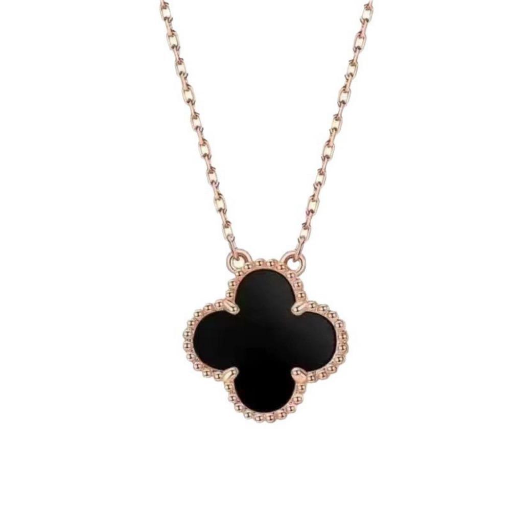 15mm Four-Leaf Clover Necklace Female Five-Leaf Flower Titanium Steel Does Not Lose Colour Student Ins Trend Niche Design Necklace