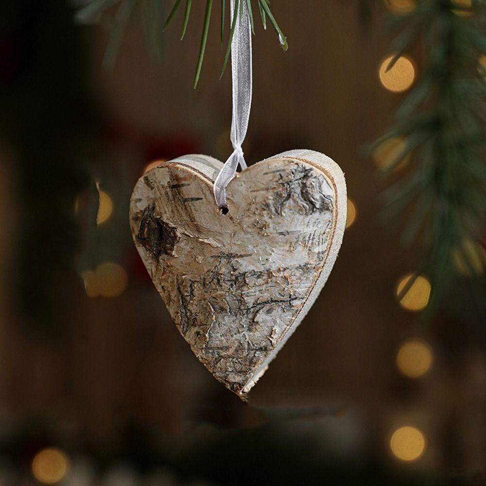 2pcs DIY Christmas Wooden Snowflake Pendant Cartoon Christmas Hanging Decoration Hotel Office Decor