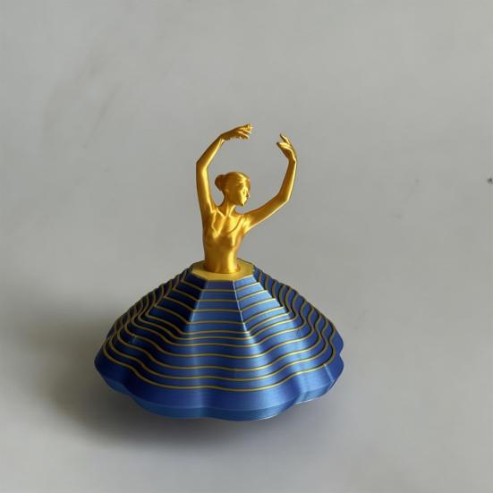 3D Printed Spinning Ballerina Fidget Toy Ballet Girl Figurine Stress Relief Desk Decor Expanded Sensory Spiral Toy for Adults Teens