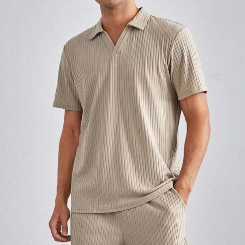 Summer fashion casual Polo short-sleeved shirt and shorts two-piece men's sports suit