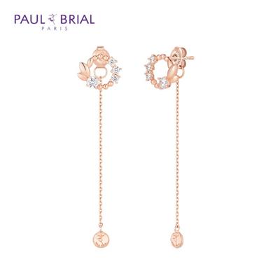 PAULBRIAL [ARGENT] Collection Couronne de Fleurs PASE028S (PG) Des boucles d'oreilles