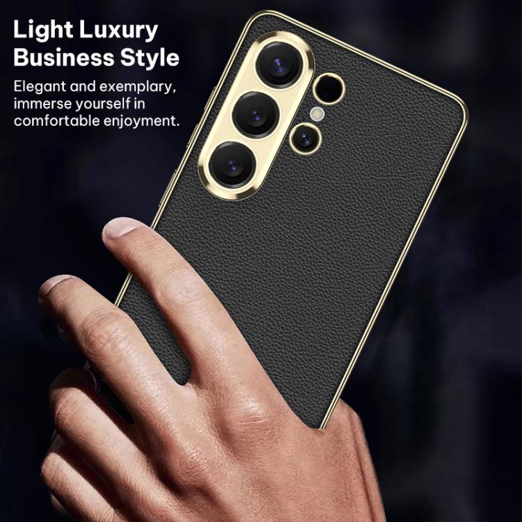 GKK Plating TPU + Leather Full Coverage Phone Case