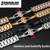 Watch Bracelet For Any Brand Wristband Stainless Steel 14 15 16 17 18 19 20 21 22 23 24mm with Curved Strap Accessories Bands