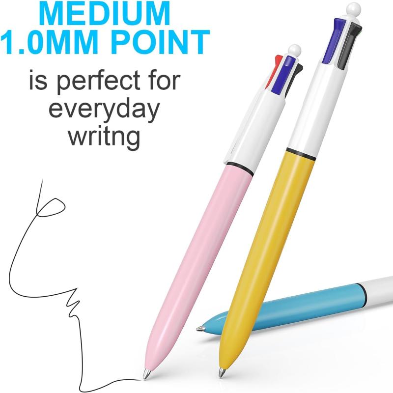 1 szt. 4-w-1 wielokolorowy długopis, średni punkt 1,0 mm, wsuwany kolorowy długopis do biura, dla studentów, lekarzy i pielęgniarek itp.