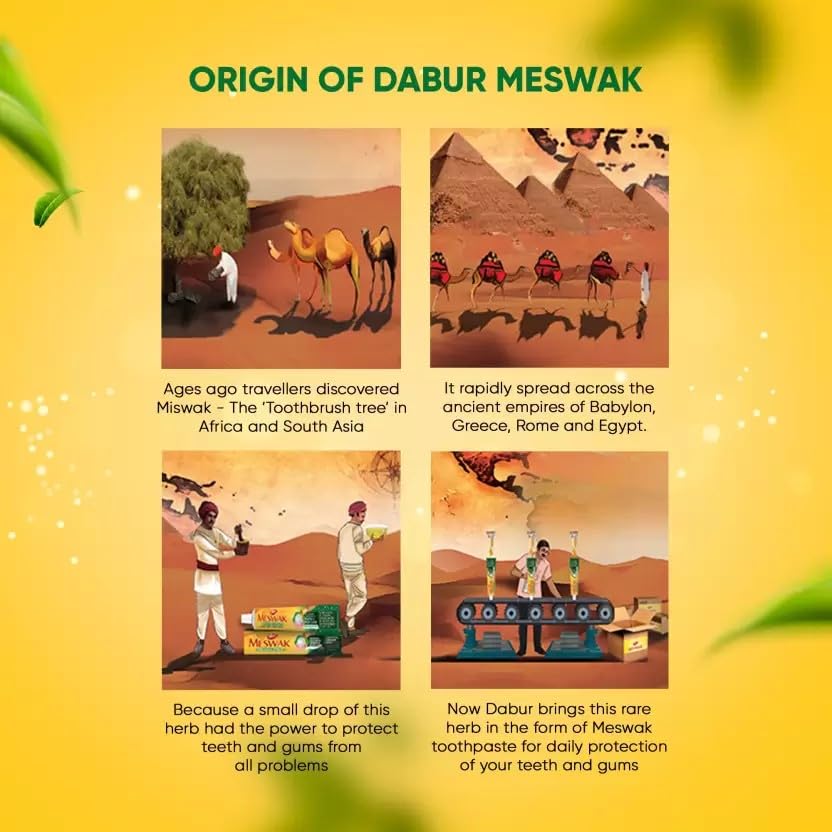 Dabur Meswak Complete Oral Care Toothpaste 200g | Herbal Miswak Extract | Tooth Decay Prevention, Cavity Protection, Stain & Plaque Removal, Gum