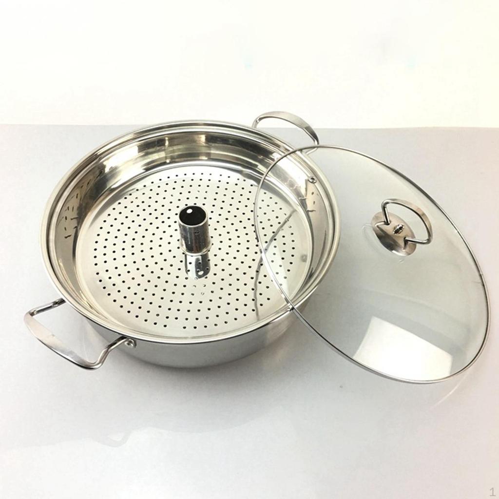 Dampfgarer, Edelstahl, Kochgeschirr, Nicht mit Griffen Korb Stieltopf Dämpftopf für