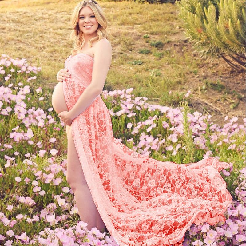 Lace Maternity Dress Women Tube Top 