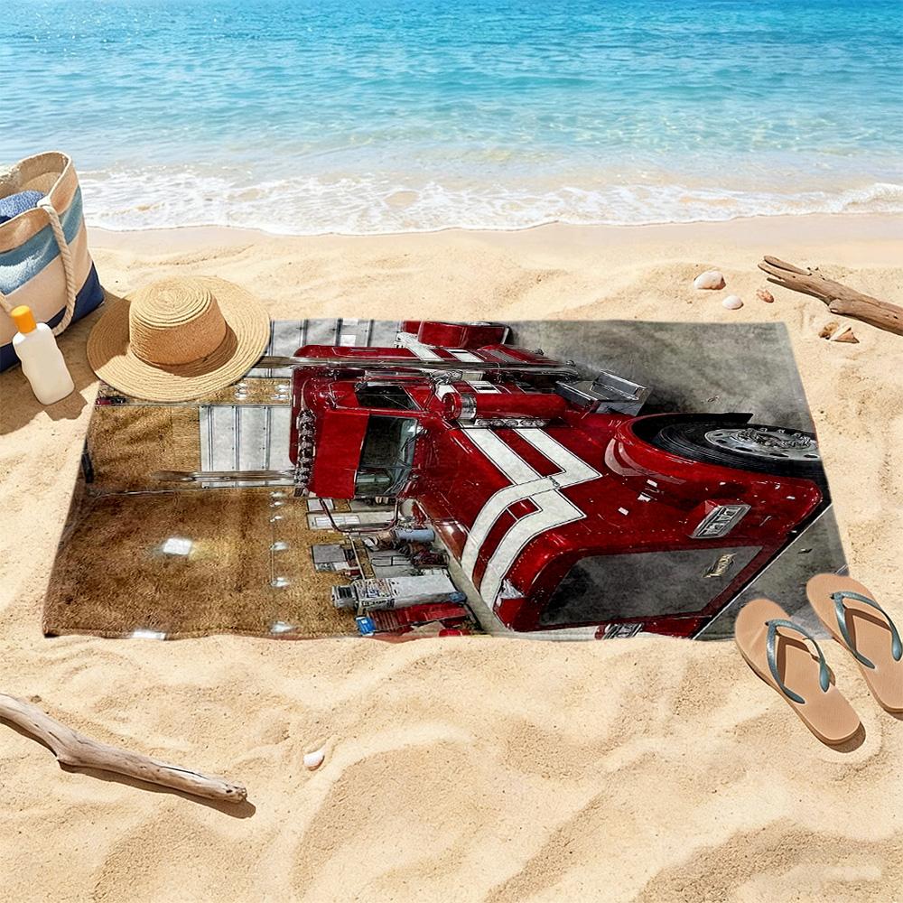 Kw Heavy Trucks Beach Towel Quickdry Soft Microfiber Comfortable Lightweight Portable For Swimmingbeachcamping Travel Beach Accessoriesgym