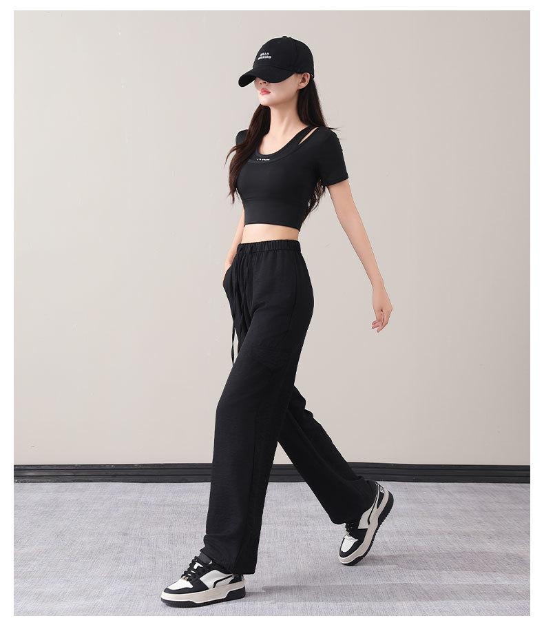 Women's Summer 2025 Casual Sportswear Set: New Style Hiking Sun Protection Clothing with Loose Cargo Pants