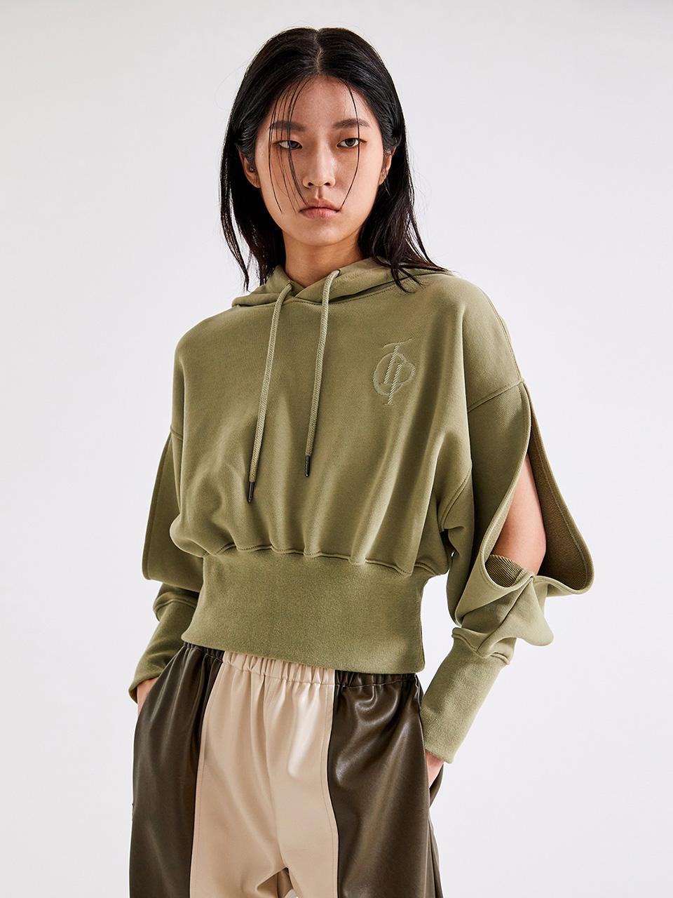 Top Girl Something Special Open Sleeve Hoodie_T226Tp106 Olive/Xs-S