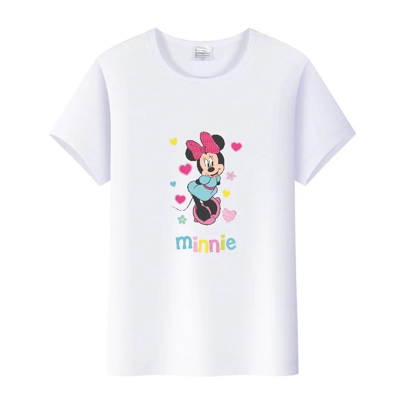Fashion Summer Blouses T-shirt White 2000s Tees Cartoon Minnie Tshirt Mickey Mouse Tops Graphic Clothes Unisex