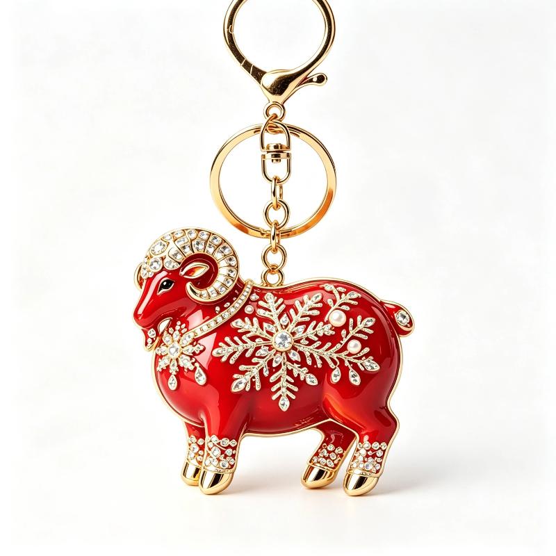 1Pcs Acrylic Sheep Keychain Hanging Ornament Cute Animal 2D Flat Goat Pendant For Goat Themed Party Decor Gifts