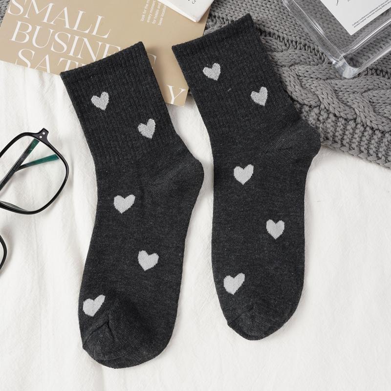 Autumn And Winter Socks Trend Grey Grey Women's Mid-Tube Socks Comfortable Breathable Warm Socks