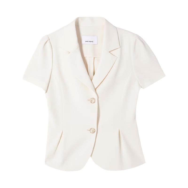 

Langzi Lapel Acetate Short-Sleeve Business Blazer 2XL