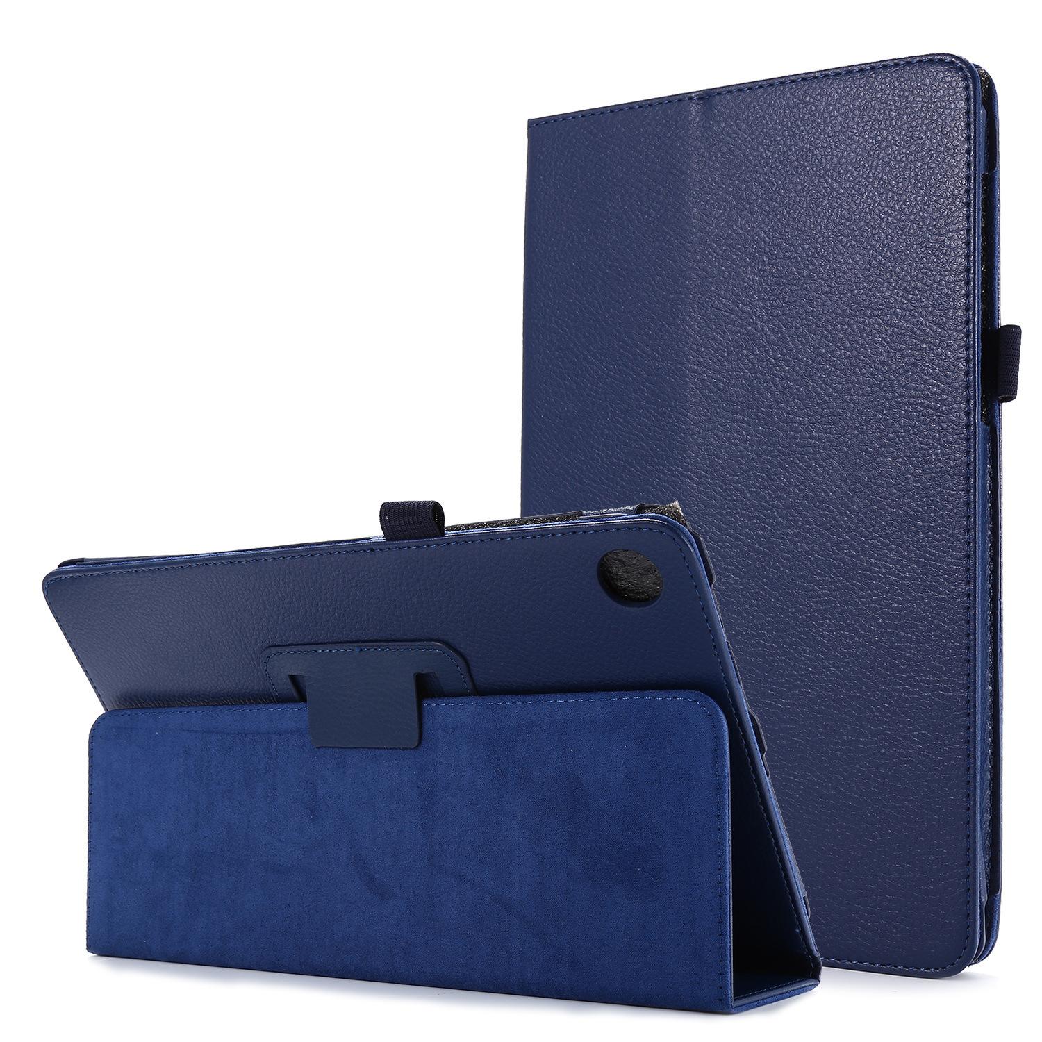 Étui à rabat pour Samsung Galaxy Tab A 10.1 T510 T580 Housse de tablette Tab A9+A11+plus 11 X210 A8 10.5 Cuir PU Fundas Coque Tab A7 (10.4 inch) bleu foncé