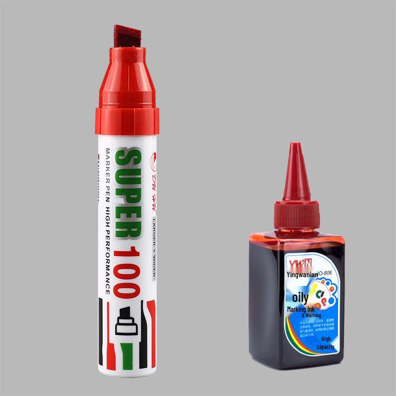 Pennarello Jumbo Impermeabile e Resistente all'Olio - Punta Extra Spessa, Inalterabile, Rosso/Blu/Nero