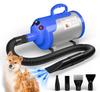 Blanlody Dog Low Dog Stepless Wind Pet Dryer for Home Cat Adjustable 4 Nozzles and Brush Dryer, 4.5PS / 3200W, Noise, 50dB, Professional-Grade Dryer,