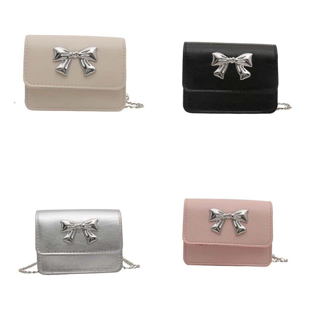 Solid Color Bowknot Single Shoulder Crossbody Square Bag Women Gift Fashion