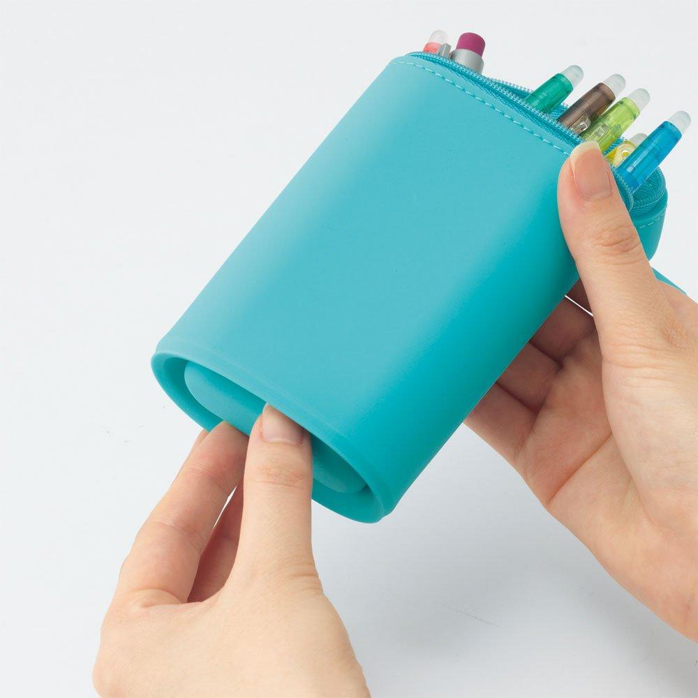 LIHIT LAB Ovaler Ständer Stiftetasche L Schwarz A7695-24     Tragbarer Schreibwaren-Organizer