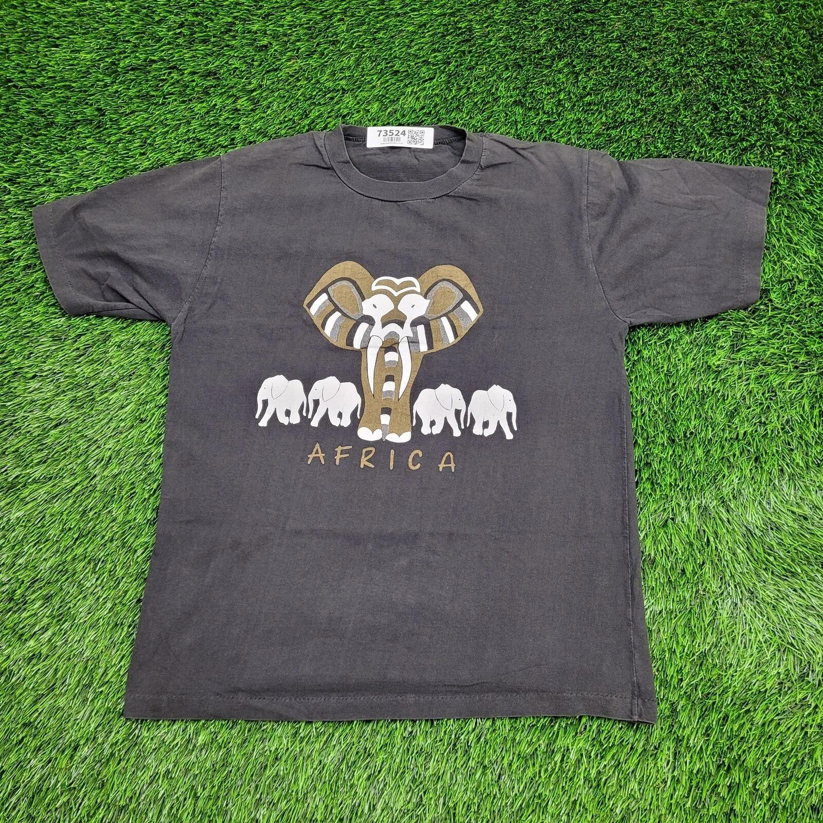 

Vintage 90s Elephant Cropped Shirt Medium 19x24 Black XL