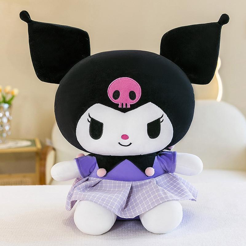 Очаровательная плюшевая кукла Sanrio Kuromi, очень мягкий кристальный хлопок, друг для обнимашек Kuromi Black,38cm